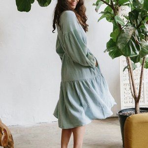 Suunday The Sara Dress in Blue Surf sz XL